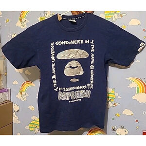 A Bathing Ape Shirt Size Medium Blue Aape Now Somewhere In The Aape Universe
